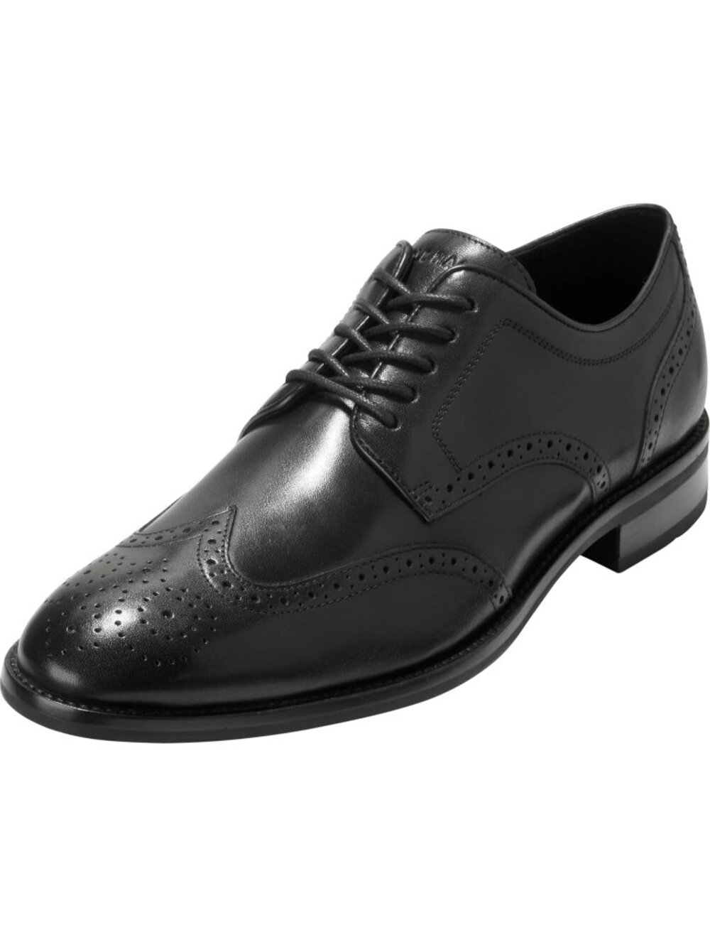 Men's Black Leather Lenox Hill Wingtip Low-top Formal Business Derby Oxford Shoe
